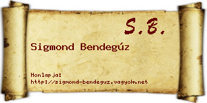 Sigmond Bendegúz névjegykártya